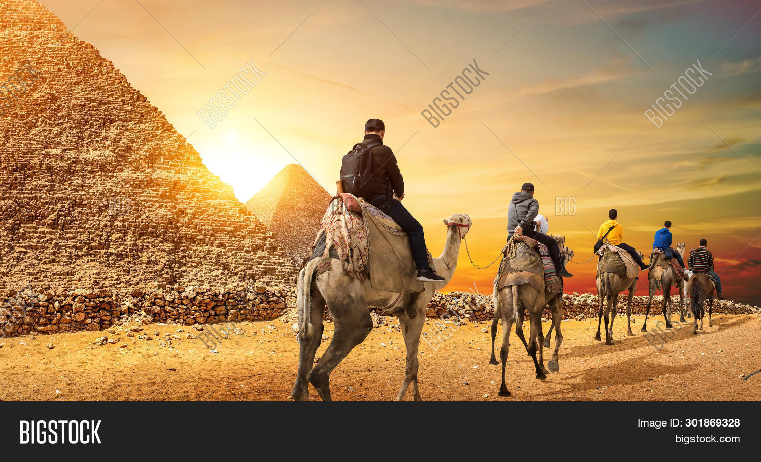 Camel Caravan Pyramids Image & Photo (Free Trial) Bigstock