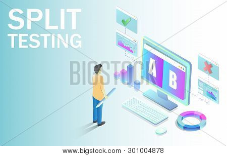 Split Testing Vector Concept For For Web Banner, Website Page