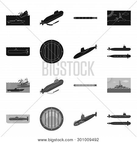 Vector Illustration Of War  And Ship Icon. Set Of War  And Fleet Vector Icon For Stock.