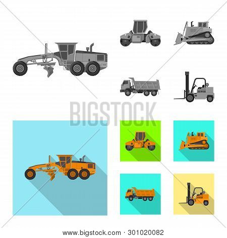 Vector Illustration Of Build And Construction Icon. Collection Of Build And Machinery Vector Icon Fo