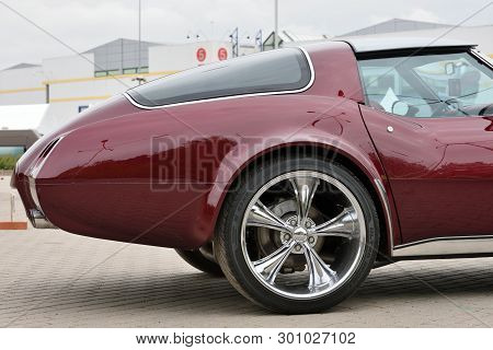 Vilnius, Lithuania - May 10: Vintage Sports Car Chevrolet Corvette C2 On May 10, 2019 In Vilnius, Li