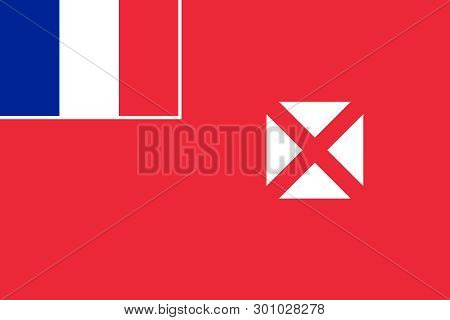Vector Flag Of Wallis And Futun, Oceania. Original And Simple Wallis And Futuna State Flag Isolated 