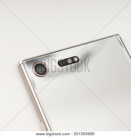 Melbourne, Australia - July 23rd 2018: Camera Lens And Led On The Back Of The Sony Xperia Xz Premium