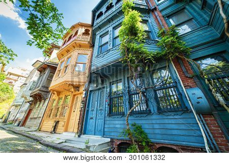Istanbul, Turkey: Historical Wooden Residential Buildings, Classic Ottoman Wooden Architecture In Ku