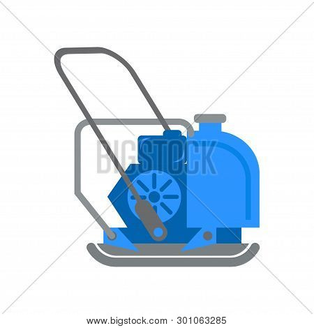 Vibratory Plate Compactors Vector Flat Icon. Rammer.