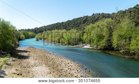 River Of Manavgat At Oymapinar On A Sunny Day, Antalya, Turkey