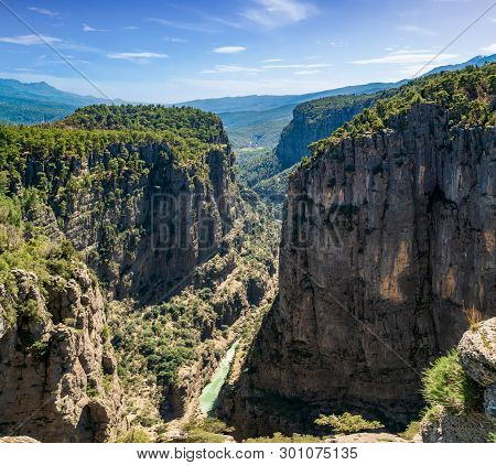 Canyon Landscape From Manavgat, Antalya,turkey. Great Tazi Canyon And Cliff.