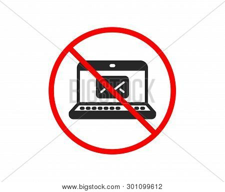 No Or Stop. E-mail Icon. Message Correspondence Sign. Communication Symbol. Prohibited Ban Stop Symb