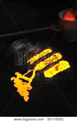 Dökümhane - kalıp içinde erimiş metal - artık