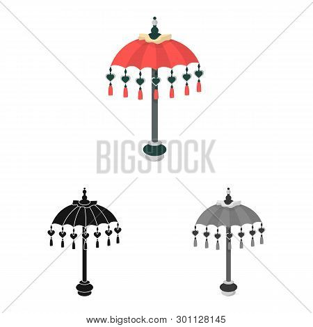 Isolated Object Of Beach And Umbrella Icon. Set Of Beach And Water Stock Vector Illustration.
