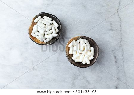 L-ornithine Amino Acid And Tribulus Terrestris Extract. Concept For A Healthy Dietary Supplementatio