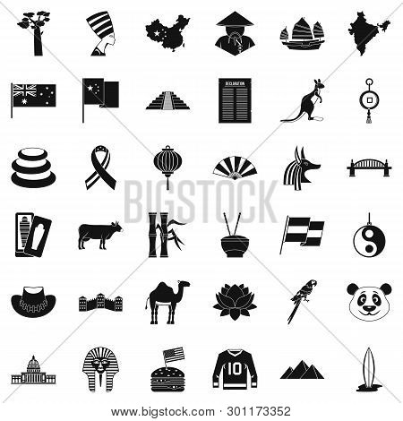 Europe Icons Set. Simple Style Of 36 Europe Icons For Web Isolated On White Background