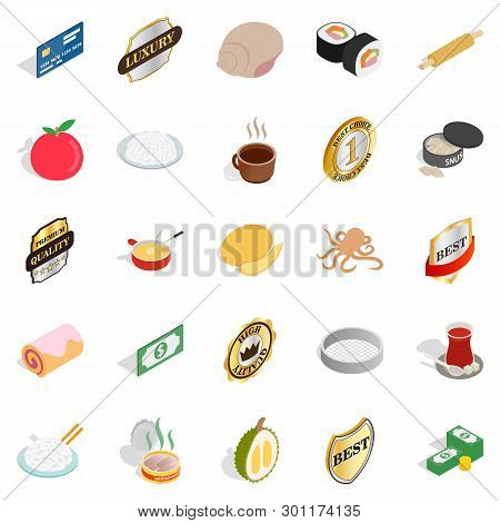 Pastille Icons Set. Isometric Set Of 25 Pastille Icons For Web Isolated On White Background