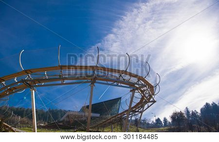 Alpine coaster in beautiful nature