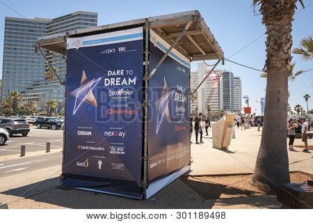 Tel Aviv, Israel. May 11, 2019. A Ticket Counter For The International Eurovision Song Contest In Th