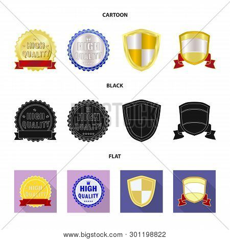 Vector Design Of Emblem And Badge Sign. Set Of Emblem And Sticker Stock Vector Illustration.