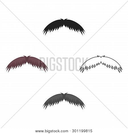 Mans Mustache Icon In Cartoon, Black Style Isolated On White Background. Beard Symbol Stock Vector I