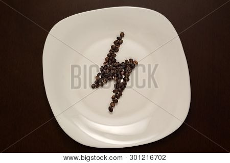 Lightning Laid Coffee Beans On A Plate
