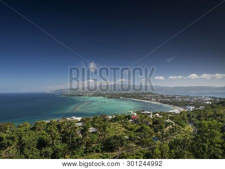 View Of Tropical Boracay Island Landscape And Coast In The Philippines