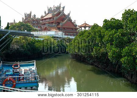 Tainan, Taiwan - April 13, 2019 : Sicao Green Tunnel Ecological Park. Tainan, Taiwan.