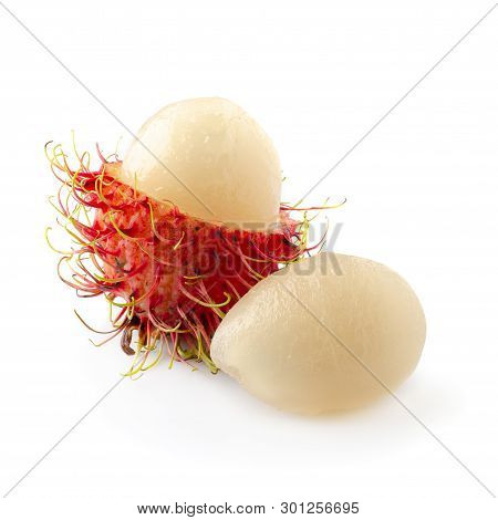 Rambutan Sweet Fruit Isolated On White Background