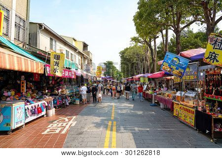 Tainan, Taiwan - April 13, 2019 :  Anping Old Street ( Yanping Street ). A Historic Street In Anping