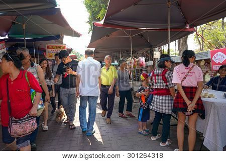 Tainan, Taiwan - April 13, 2019 :  Anping Old Street ( Yanping Street ). A Historic Street In Anping