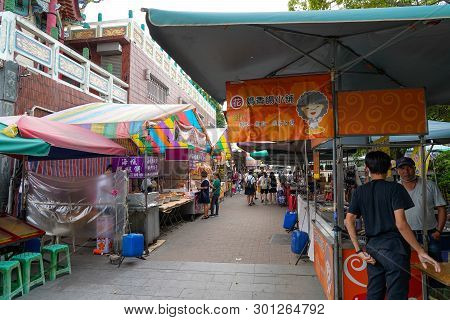 Tainan, Taiwan - April 13, 2019 :  Anping Old Street ( Yanping Street ). A Historic Street In Anping