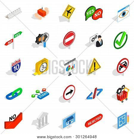 Resolution Icons Set. Isometric Set Of 25 Resolution Icons For Web Isolated On White Background