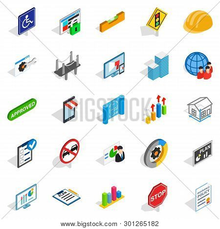 Resolve Icons Set. Isometric Set Of 25 Resolve Icons For Web Isolated On White Background