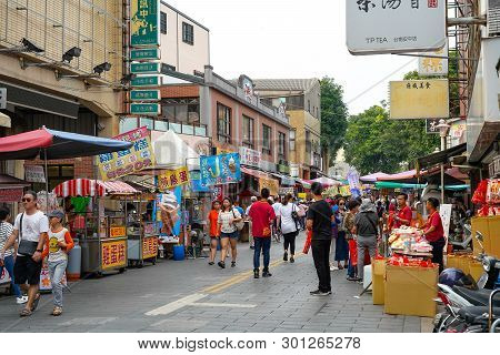 Tainan, Taiwan - April 13, 2019 :  Anping Old Street ( Yanping Street ). A Historic Street In Anping