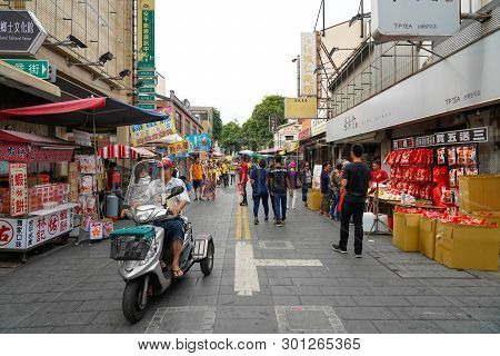 Tainan, Taiwan - April 13, 2019 :  Anping Old Street ( Yanping Street ). A Historic Street In Anping
