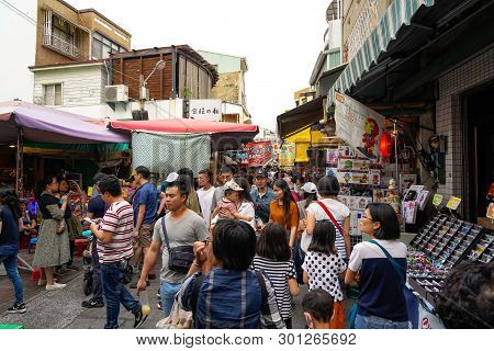 Tainan, Taiwan - April 13, 2019 :  Anping Old Street ( Yanping Street ). A Historic Street In Anping