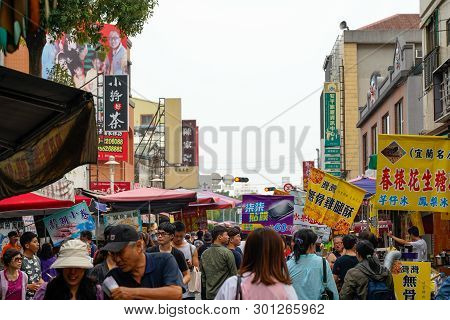Tainan, Taiwan - April 13, 2019 :  Anping Old Street ( Yanping Street ). A Historic Street In Anping