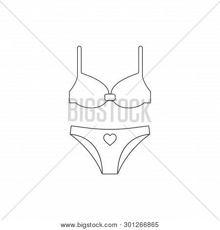 Bra, Underwear, Underthings Icon. Vector Illustration, Flat Design.