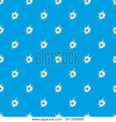 Nucleate Explosion Pattern Repeat Seamless In Blue Color For Any Design. Geometric Illustration