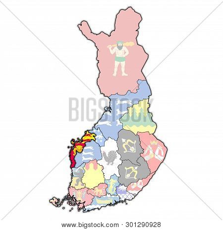Ostrobothnia Region With Flag