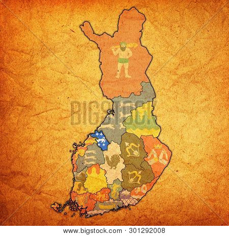 Central Ostrobothnia Region With Flag