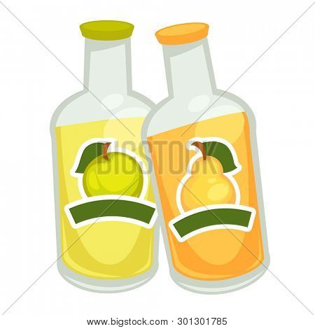 Bottles with fizzy drin Isolated illustration