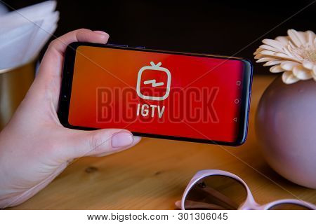 Tula, Russia - March 25, 2019: Igtv On Phone Display.