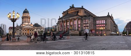 Berlin, Germany - April 30, 2016: Gendarmenmarkt Square In Berlin Early In The Evening. The Square W
