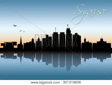 Syracuse Skyline - New York, United States Of America, Usa - Vector Illustration