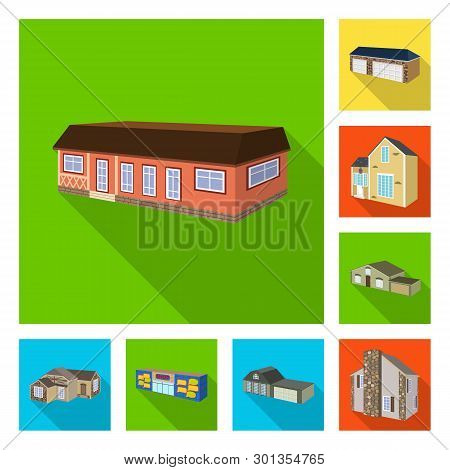Isolated Object Of Facade And Housing Icon. Set Of Facade And Infrastructure Stock Vector Illustrati