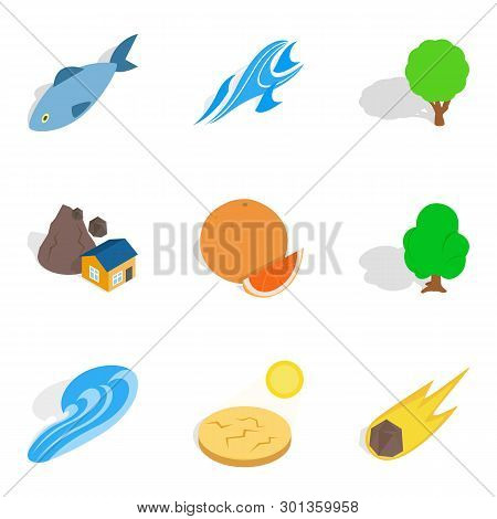 Onshore Icons Set. Isometric Set Of 9 Onshore Icons For Web Isolated On White Background