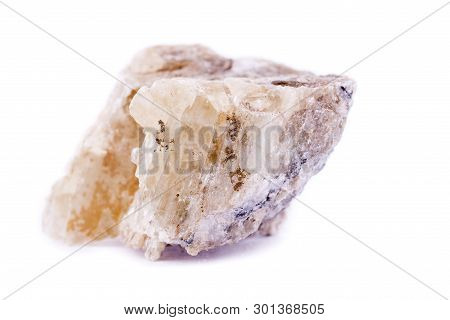 Macro Minerals Spodumene Stone On A White Background
