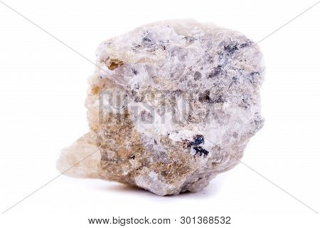 Macro Minerals Spodumene Stone On A White Background