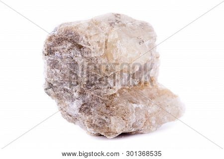 Macro Minerals Spodumene Stone On A White Background