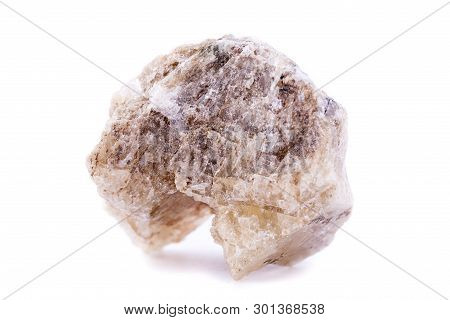 Macro Minerals Spodumene Stone On A White Background