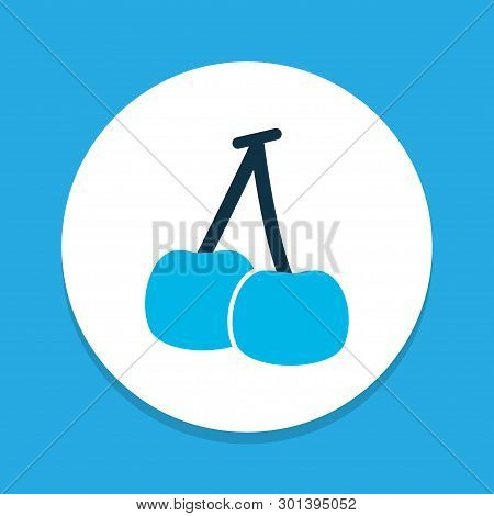 Cherry Icon Colored Symbol. Premium Quality Isolated Morello Element In Trendy Style.