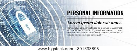 Personal Information Modern Safety Background. Vector. Web Banner Template.
